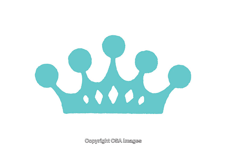 Minimalistic Turquoise Crown Icon on White Background