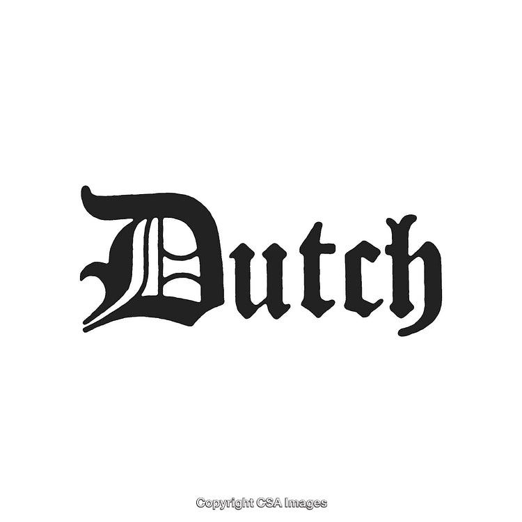 Bold Gothic Blackletter Typography Displaying the Word 'Dutch' in Striking Style