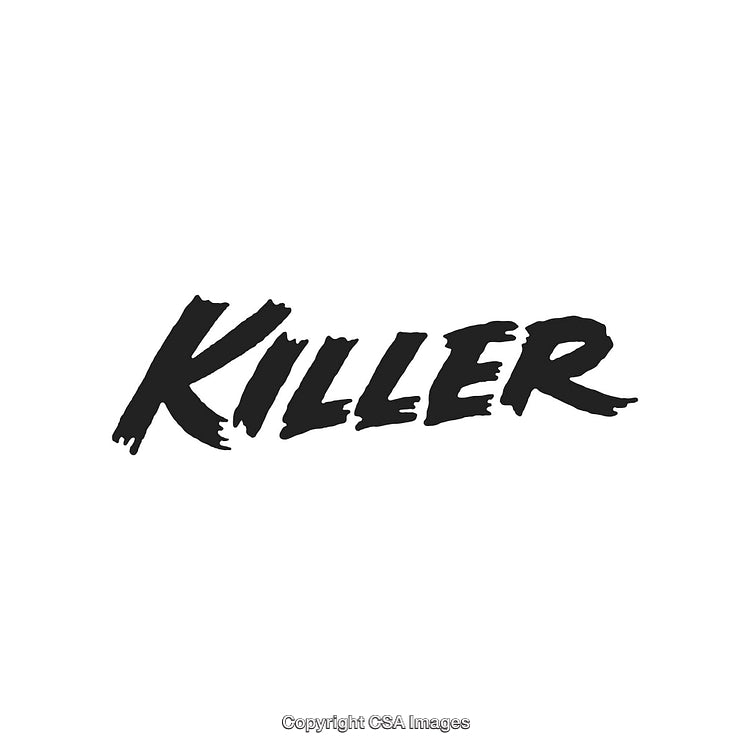 Black Brushstroke Text Displaying the Word 'Killer' on White Background