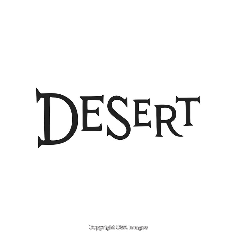 Stylized Text Depicting the Word 'Desert' in Artistic Font Design