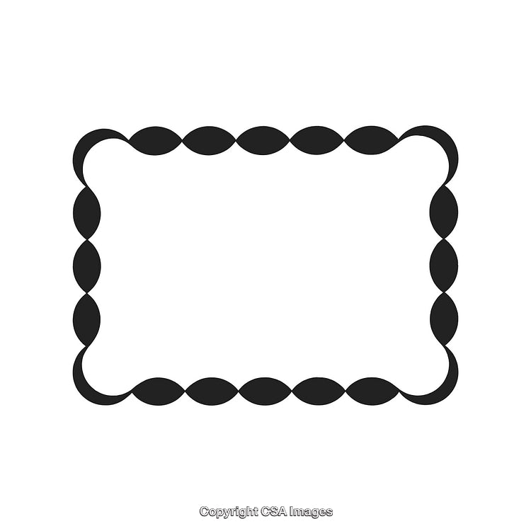 Minimalist Black and White Oval Border Design for Decoration