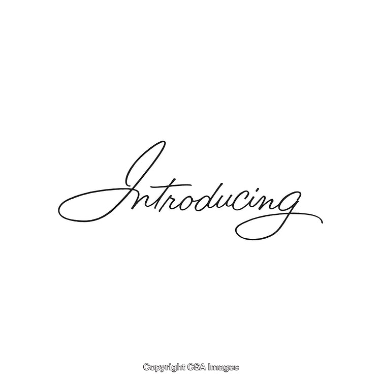 Elegant Calligraphic Script with the Word Introducing on a White Background