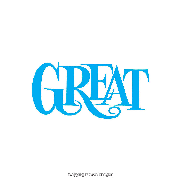 Blue Typography With Elegant 'Great' Lettering Design