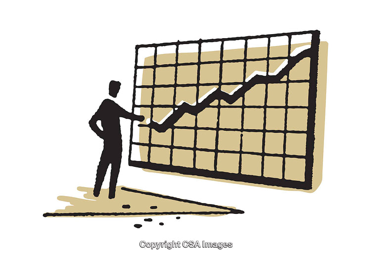 Illustration of Business Growth Chart and Successful Presentation