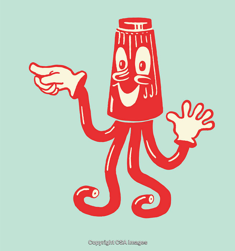 Red Cartoon Octopus Character with Cheerful Expression in Creative Art Style