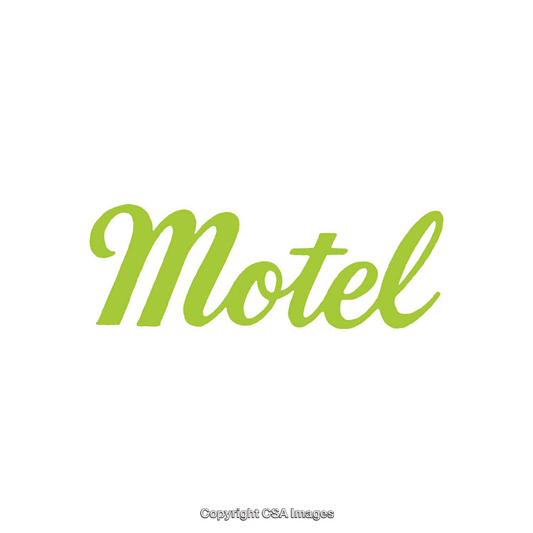 Modern Green Motel Text Design on a White Background