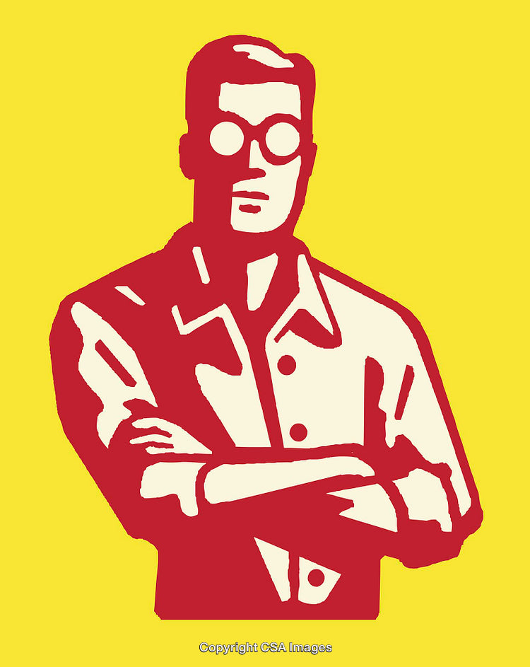 Bold Red and Yellow Male Portrait in Graphic Pop Art Style