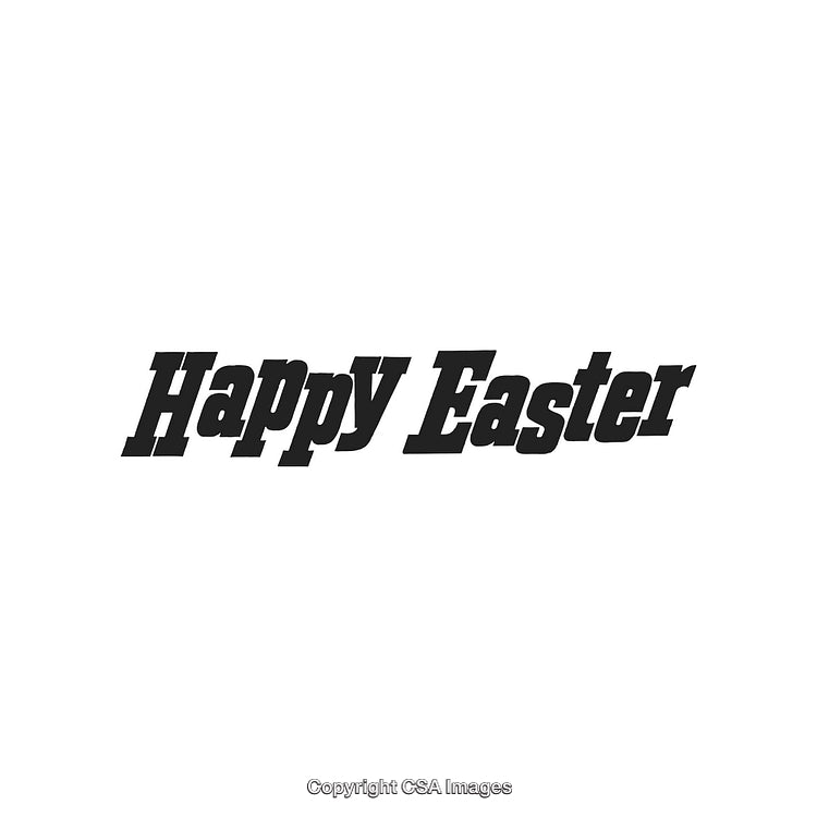 Bold Happy Easter Text Greeting on White Background