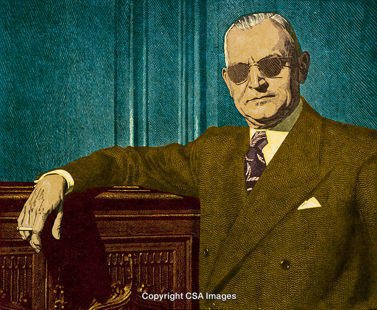 Vintage Illustration of a Distinguished Gentleman in a Stylish Suit and Sunglasses