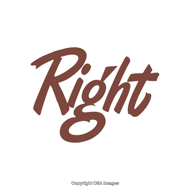 Elegant Typography Featuring the Word 'Right' in Artistic Script Font