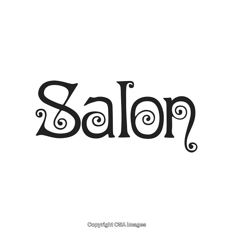 Stylized Calligraphic Text Art Representing the Word 'Salon' in Decorative Font