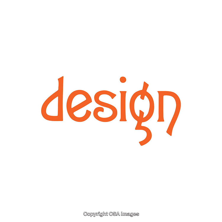 Stylized Design Text Logo with Unique Typography in Orange Color