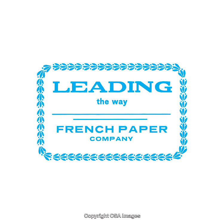Blue Company Logo With Decorative Border and Motivational Text