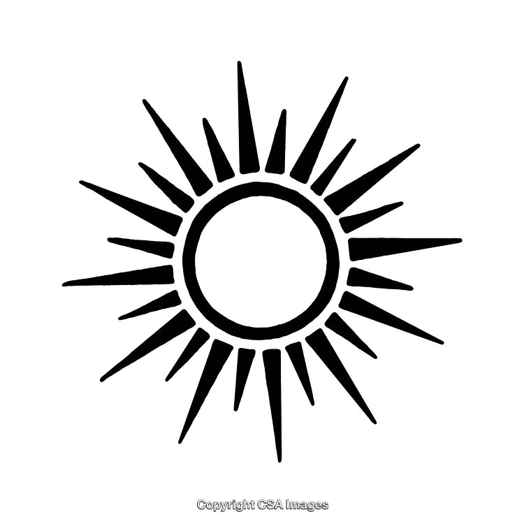 Minimalistic Black and White Sunburst Symbol Illustration