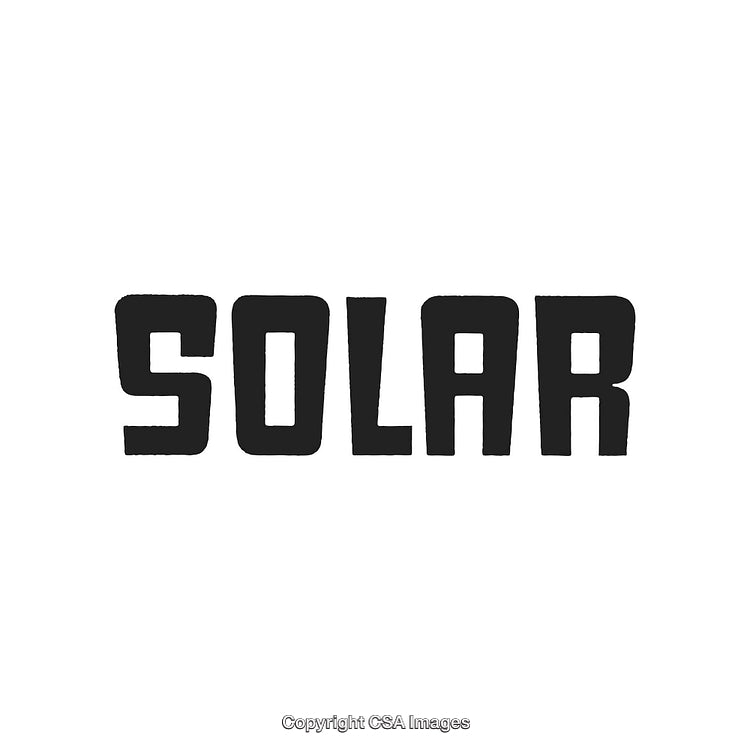 Bold Typography Displaying the Word Solar in Black on a White Background