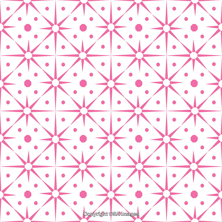 Pink Geometric Pattern with Star and Dot Elements