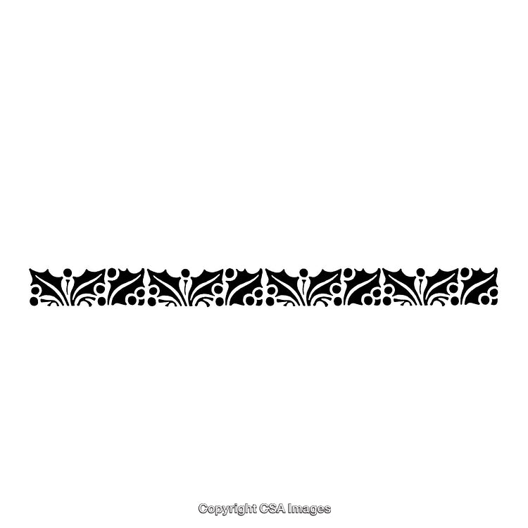 Black and White Decorative Borders With Intricate Holly Design