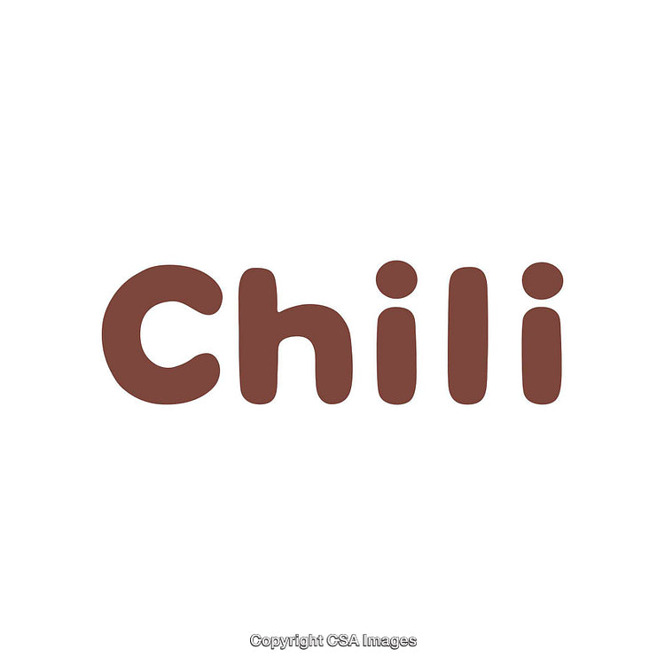 Minimalistic Typography Design Featuring the Word 'Chili' in Brown Font