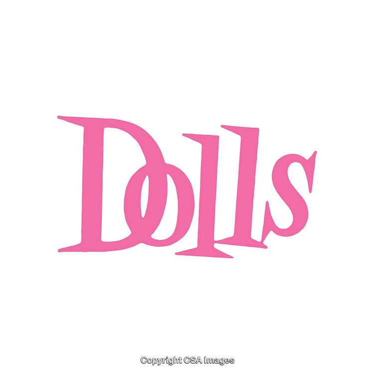 Pink Typography Design Featuring the Word 'Dolls' with Elegant Style