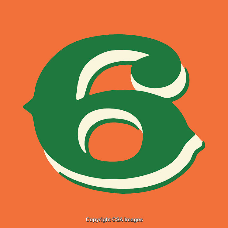 Creative Design Featuring the Number Six in Bold Colors