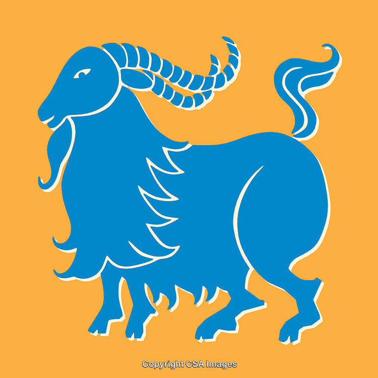 Blue Goat Illustration on Vibrant Yellow Background with Stylish Design