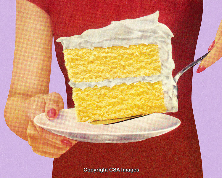 Close-Up of Brightly Colored Layer Cake Held on a Serving Plate