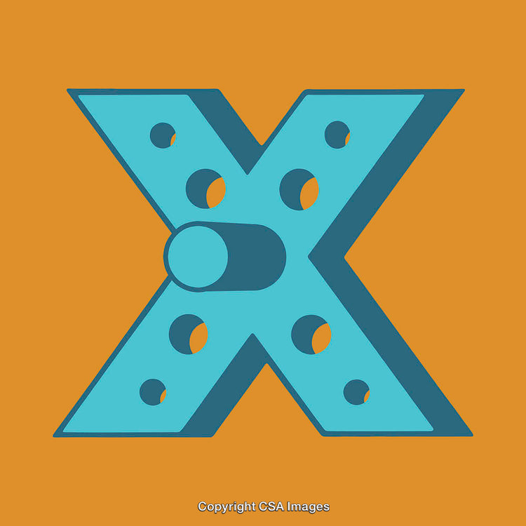 Bold Design of the Letter X on Vibrant Orange Background