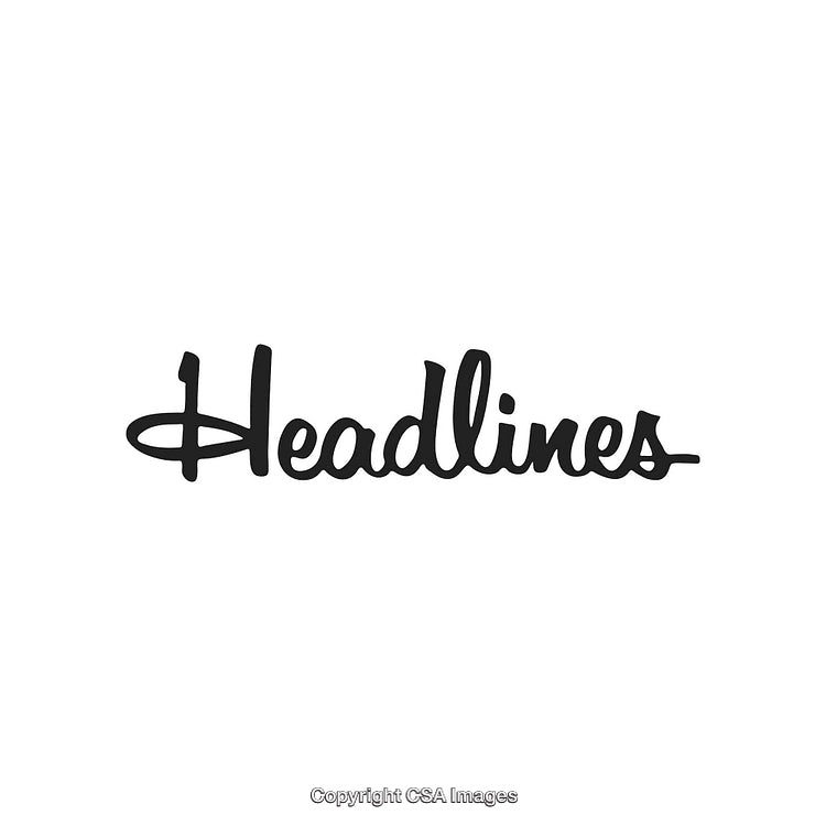 Elegant Typography Displaying 'Headlines' in Stylish Script Font on White Background