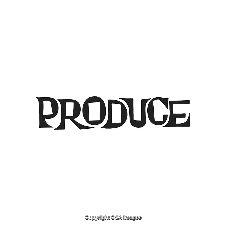 Stylized Typography Depicting the Word 'Produce' in Unique Artistic Design