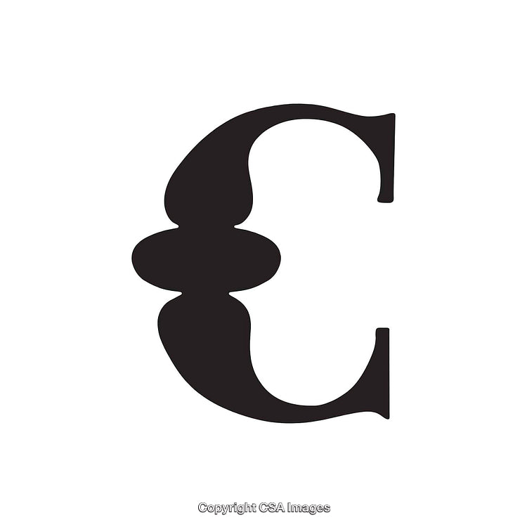 Elegant Black Letter C Shape on a White Background