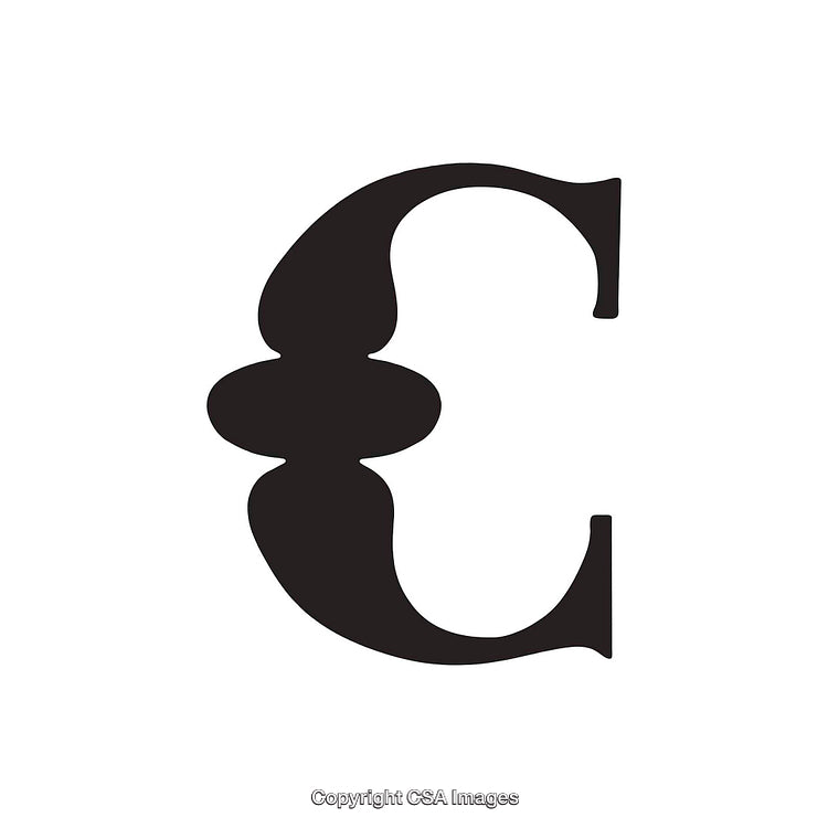 Elegant Black Letter C Shape on a White Background