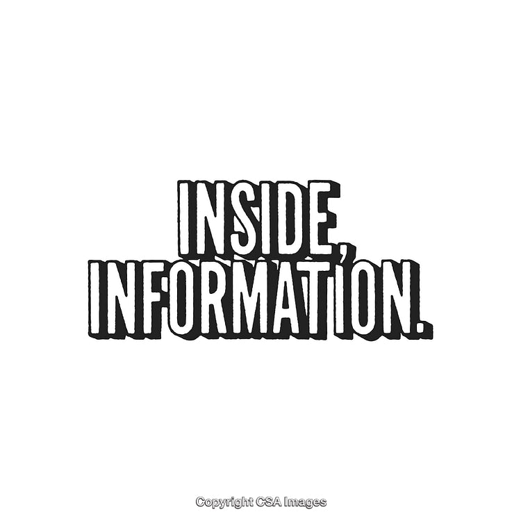 Inside Information Text Illustration on White Background