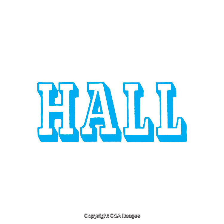 Blue "Hall" Text Rendered in Bold, Retro Typography Style