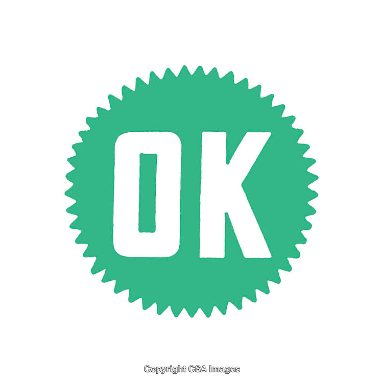 Graphic Design Element Featuring OK Text With Green Background