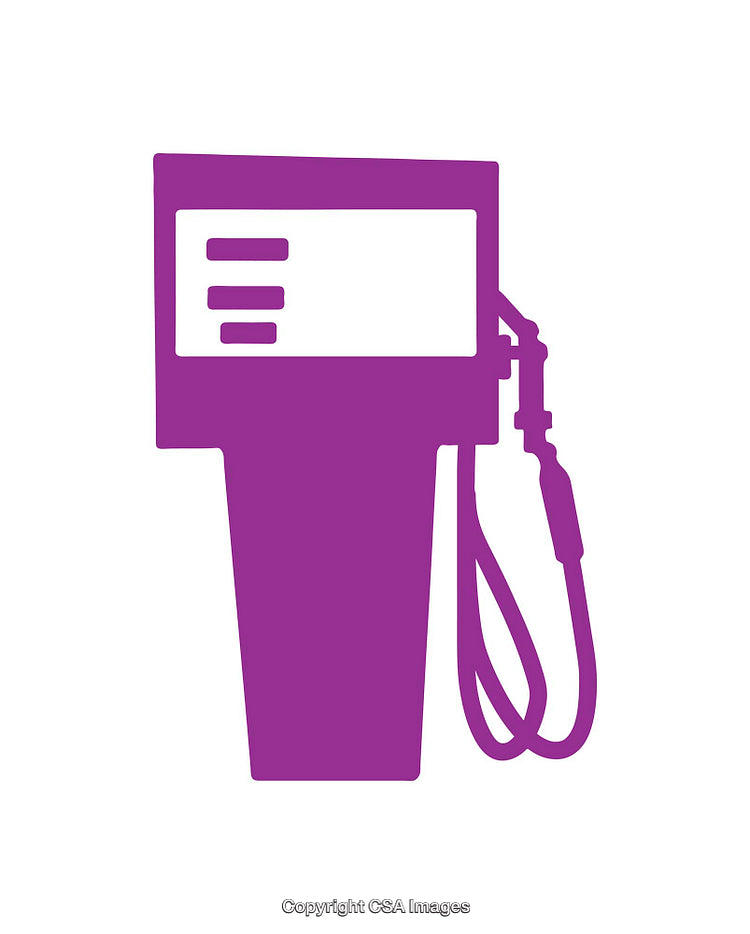 Purple Fuel Pump Icon Representing Gasoline or Electric Charging Station