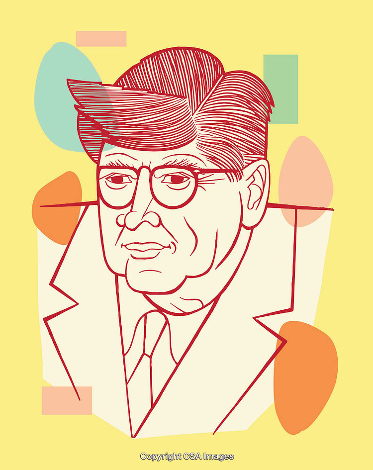 Colorful Line Art Illustration of a Man with a Modern Style