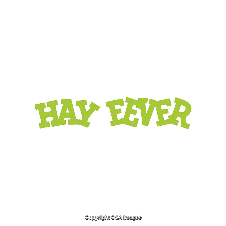 Green Text Displaying the Phrase 'Hay Fever' on White Background
