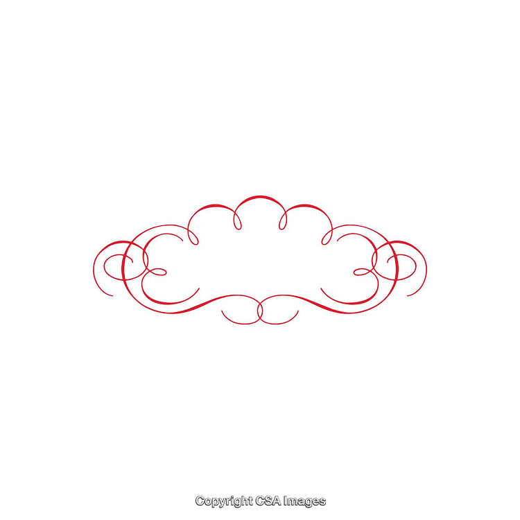 Elegant Red Ornament With Swirling Line Pattern Design Element
