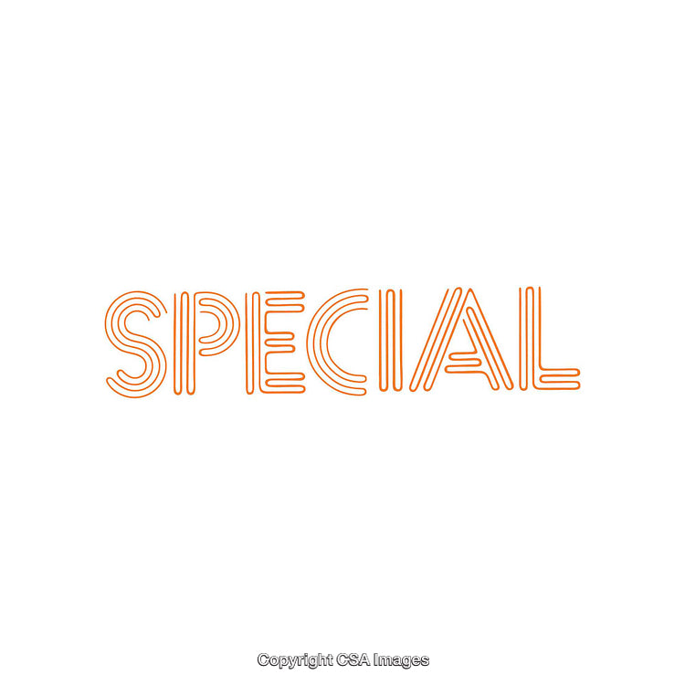 Stylish Single-Word Typography with Orange Outline on White Background