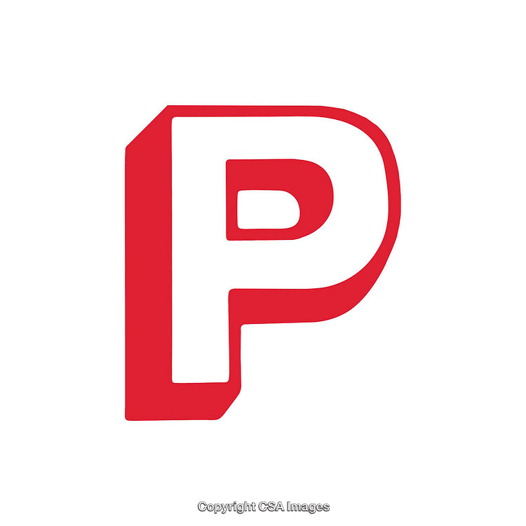 Bold Red Letter P Icon on a White Background