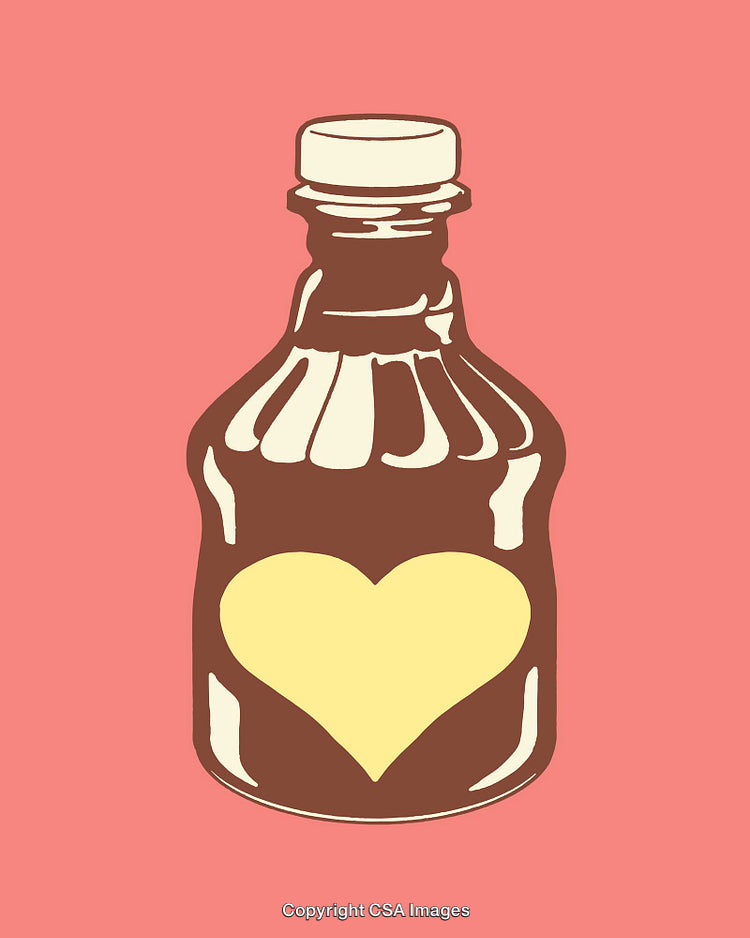 Colorful Illustration of a Heart Bottled as a Love Symbol
