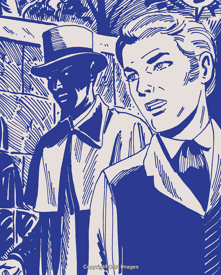 Vintage Comic Strip Featuring Characters in Discussion with Intense Expressions