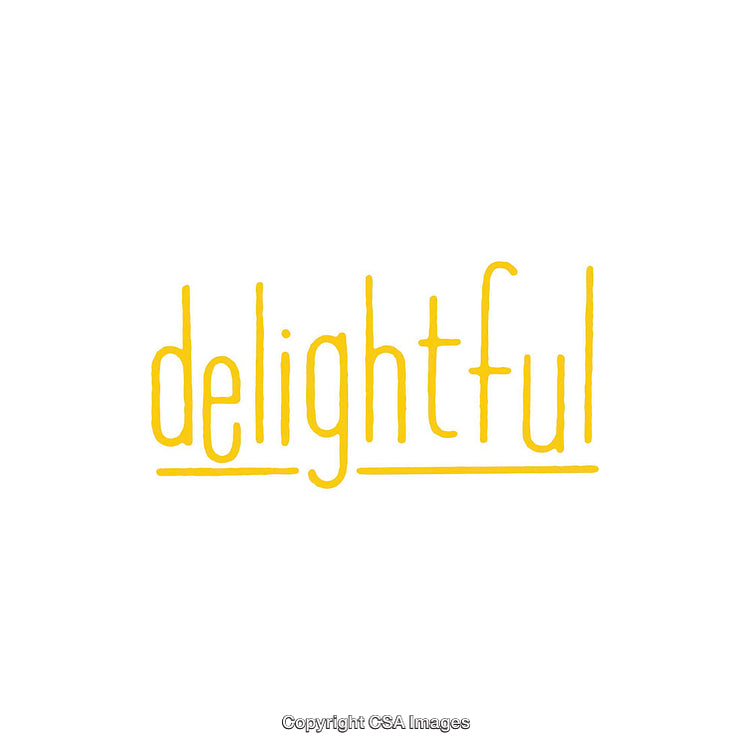 Playful Yellow Typography on White Background with Delightful Text