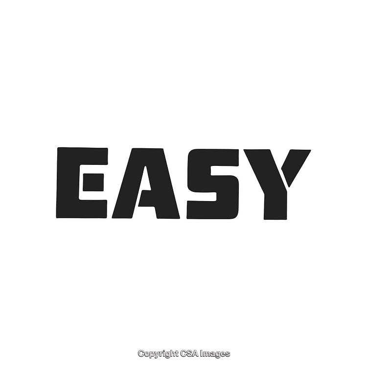 Bold Typography Showing the Word 'EASY' in Black on White Background