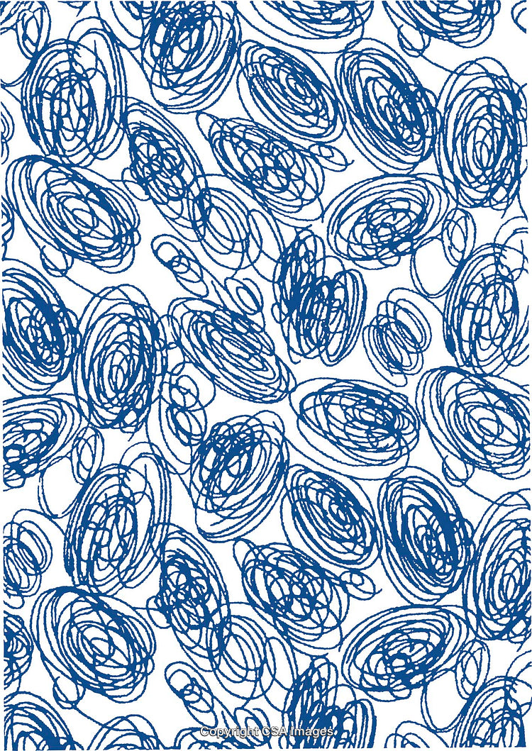 Abstract Blue Circular Line Pattern on a White Background