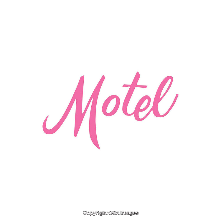 Retro Pink Typography of the Word 'Motel' with a Minimalist Look