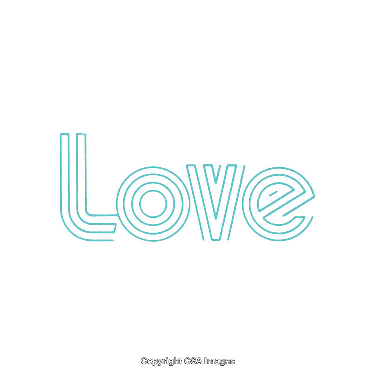 Minimalist Word Art Featuring The Typeface 'Love' in Cyan Tone