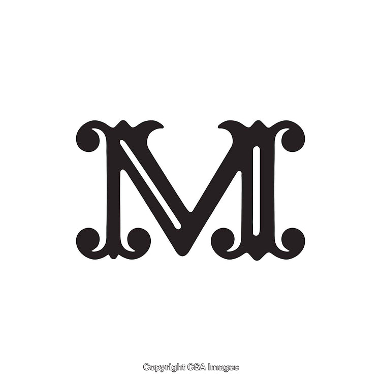 Elegant Monogram Design Featuring the Letter M in Decorative Font Style