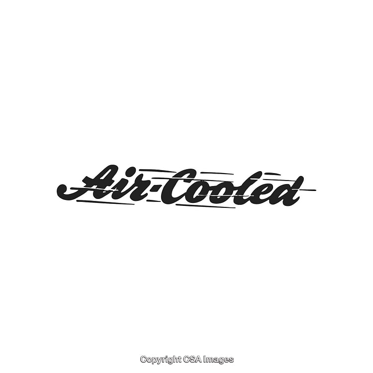 Stylish Air-Cooled Lettering Design with Dynamic Lines and Modern Typography