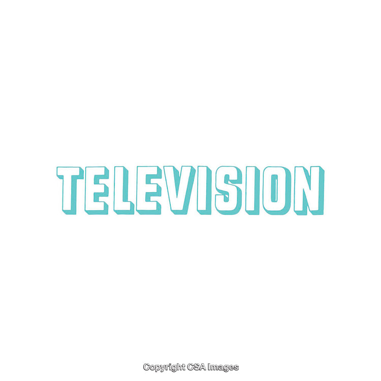 Typography of the Word 'Television' in a Unique Block Font Style
